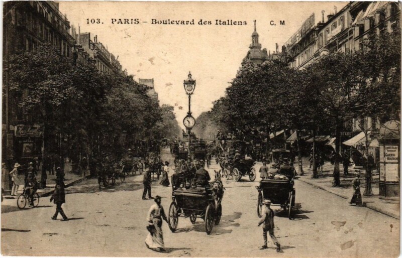 Carte postale ancienne Paris 9e - Boulevard des Italiens à Paris 9e