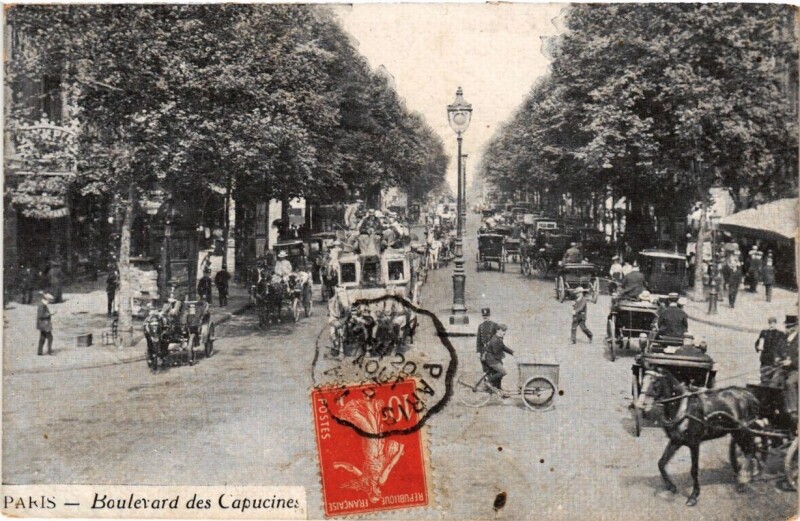 Carte postale ancienne Paris 9e - Boulevard des Capucines à Paris 9e