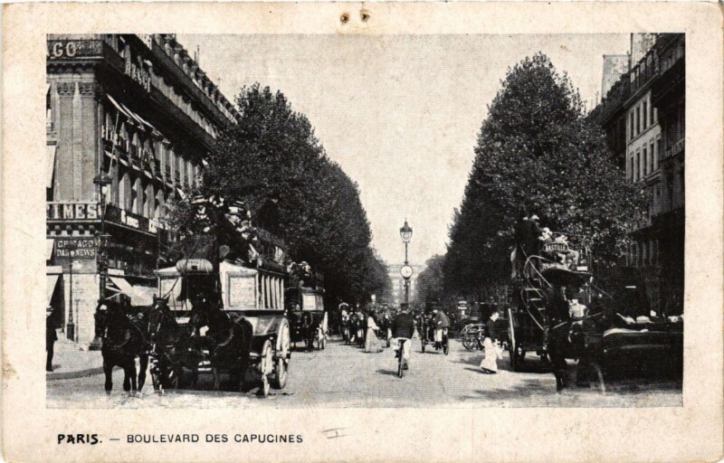 Carte postale ancienne Paris 9e - Boulevard des Capucines à Paris 9e