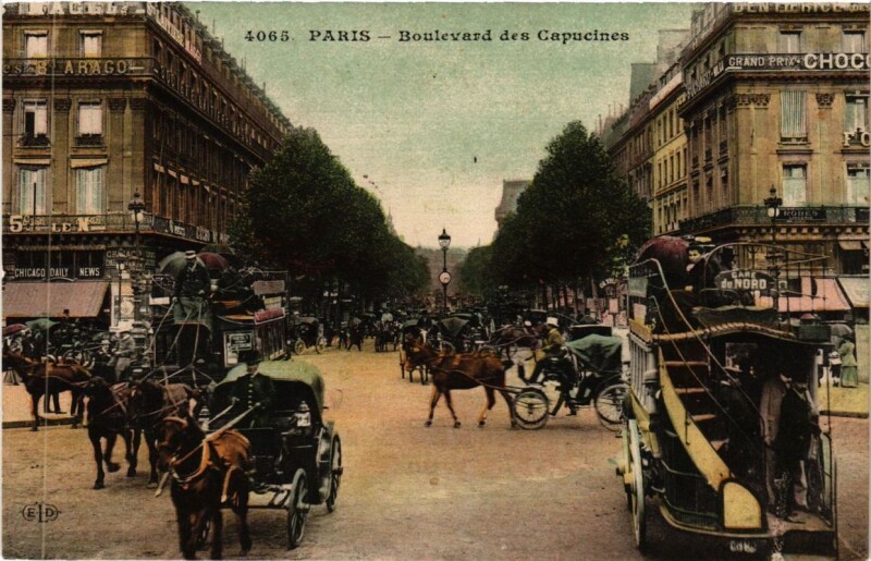 Carte postale ancienne Paris 9e - Boulevard des Capucines à Paris 9e