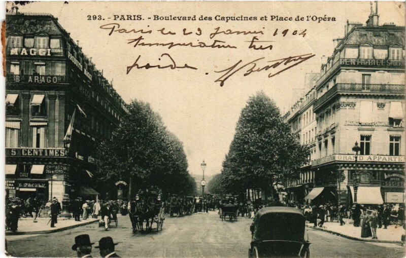 Carte postale ancienne Paris 9e - Boulevard des Capucines à Paris 9e
