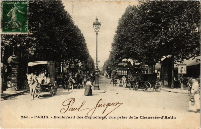 Carte postale ancienne Paris 9e - Boulevard des Capucines à Paris 9e