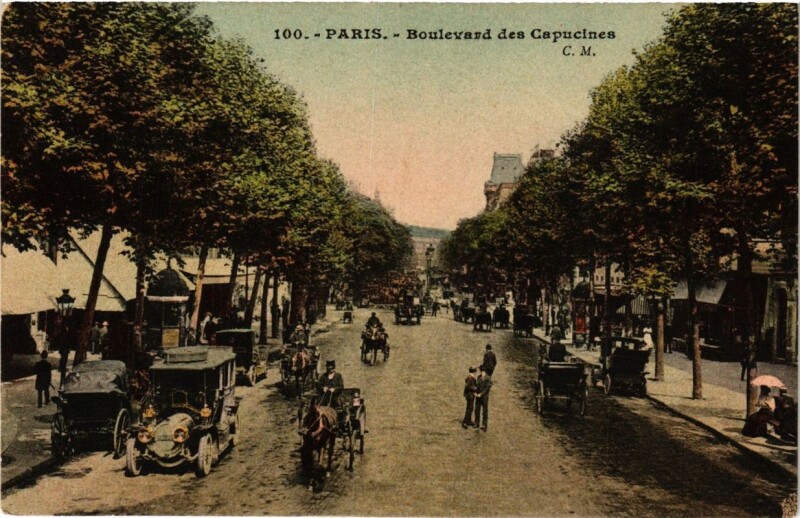 Carte postale ancienne Paris 9e - Boulevard des Capucines à Paris 9e