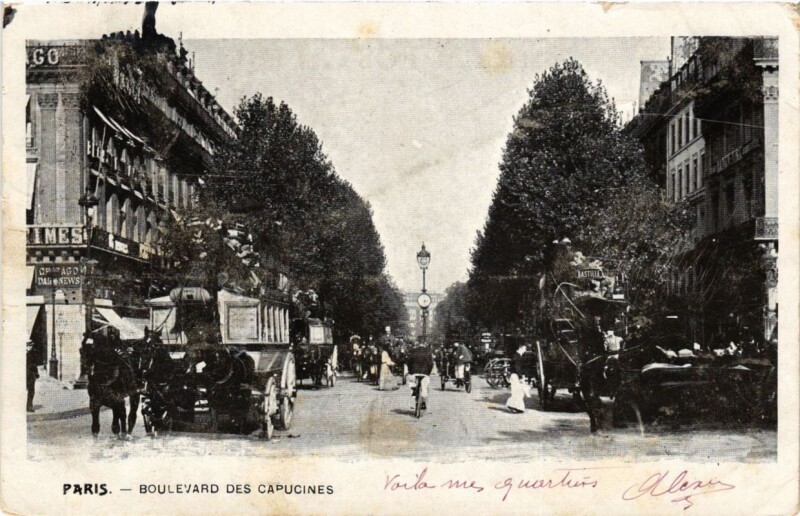 Carte postale ancienne Paris 9e - Boulevard des Capucines à Paris 9e