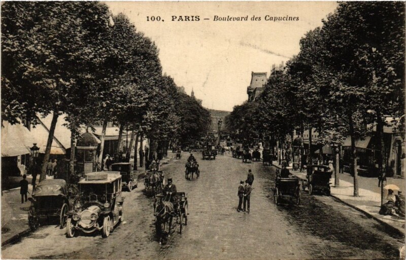 Carte postale ancienne Paris 9e - Boulevard des Capucines à Paris 9e