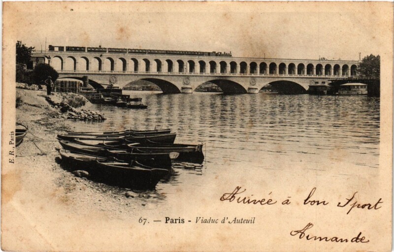 Carte postale ancienne Viaduc d'Auteuil à Paris 16e