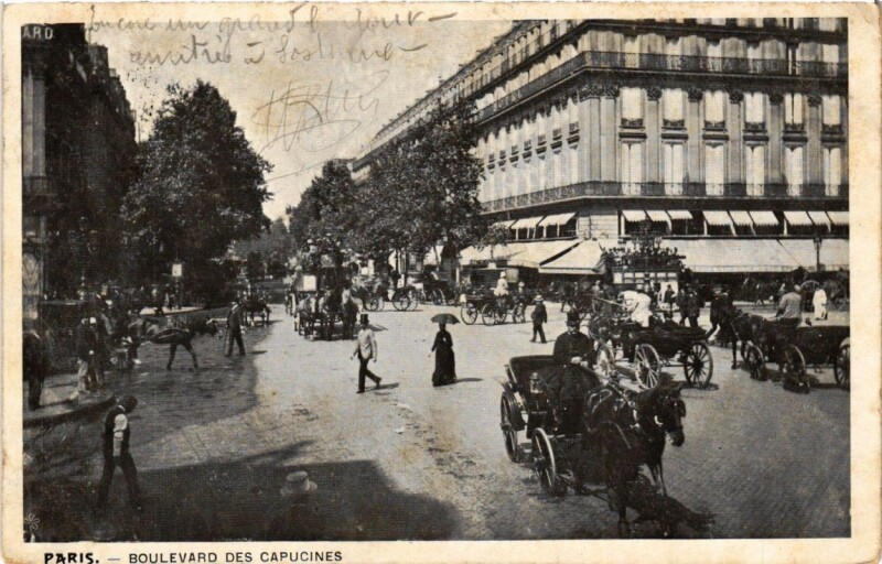 Carte postale ancienne Paris 9e - Boulevard des Capucines à Paris 9e