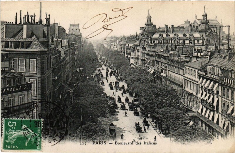 Carte postale ancienne Paris 9e - Boulevard des Italiens à Paris 9e