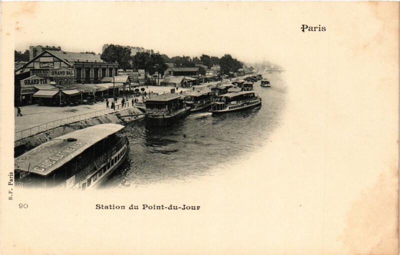 Carte postale ancienne Station du Point-du-Jour à Paris 16e