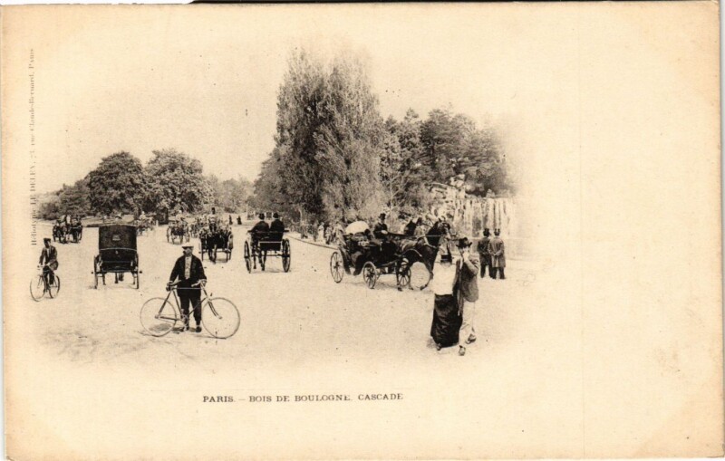 Carte postale ancienne Bois de Boulogne - Cascade à Paris 16e