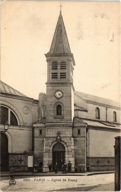 Carte postale ancienne Eglise de Passy à Paris 16e