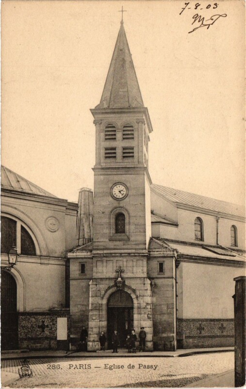 Carte postale ancienne Eglise de Passy à Paris 16e