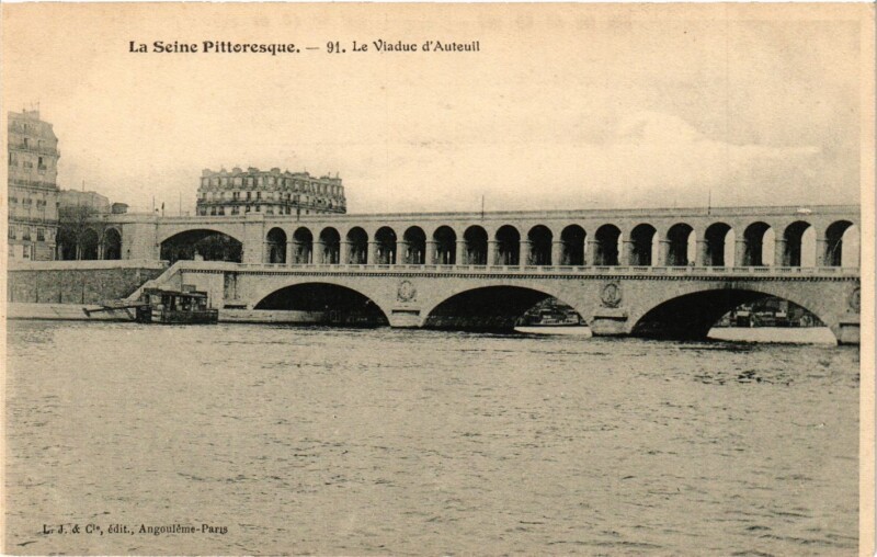Carte postale ancienne Le Viaduc d'Auteuil à Paris 16e