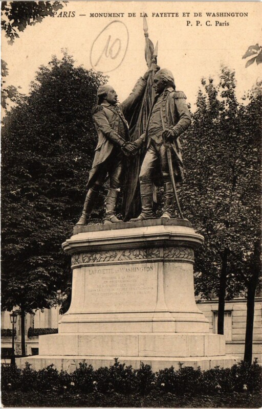 Carte postale ancienne Monument de Lafayette et de Washington à Paris 16e