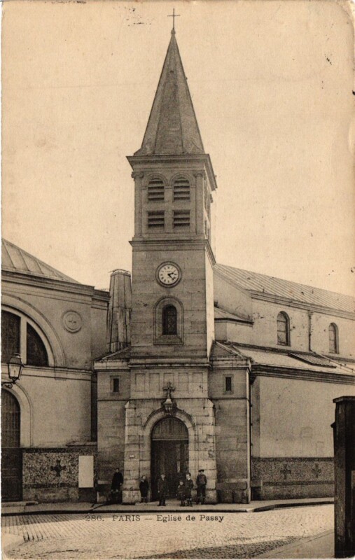 Carte postale ancienne Eglise de Passy à Paris 16e