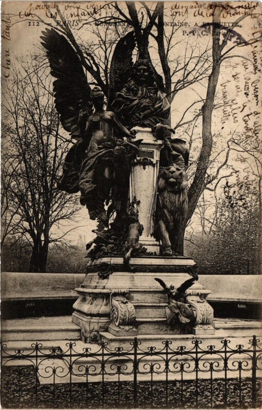 Carte postale ancienne Monument de La Fontaine, à La Muette à Paris 16e