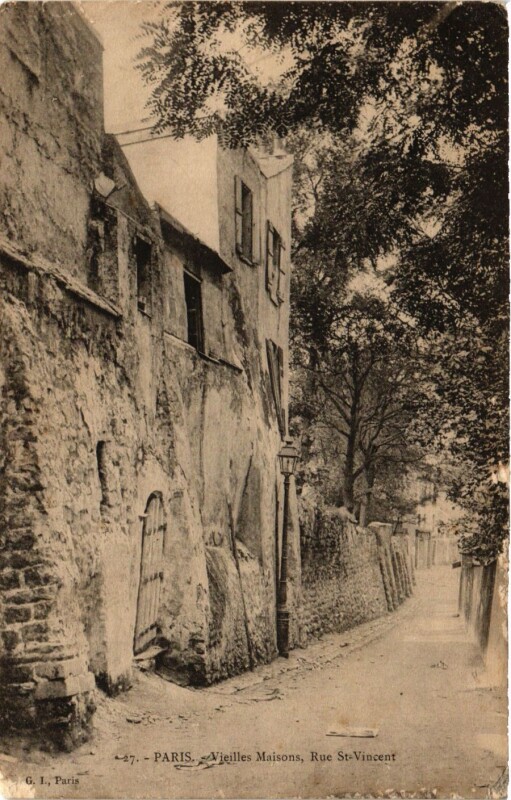 Carte postale ancienne Vieilles Maisons - Rue Saint-Vincent à Paris 18e