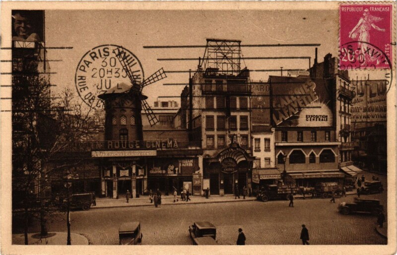 Carte postale ancienne Le Moulin Rouge à Paris 18e