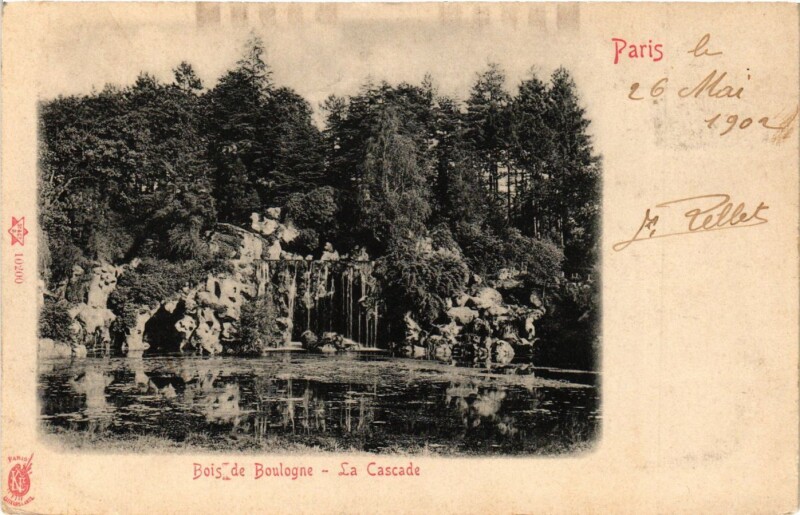 Carte postale ancienne Bois de Boulogne - La Cascade à Paris 16e
