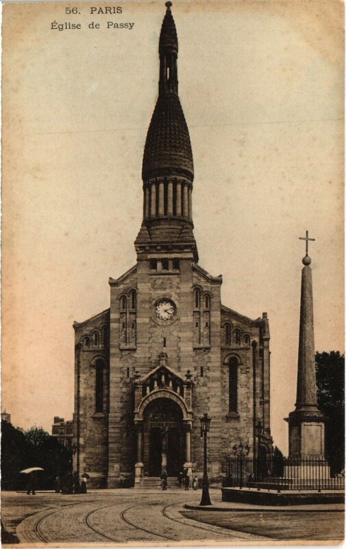 Carte postale ancienne Eglise de Passy à Paris 16e