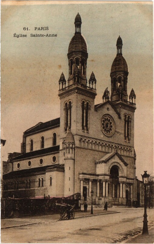 Carte postale ancienne Paris 16e-Eglise Sainte-Anne à Paris 13e