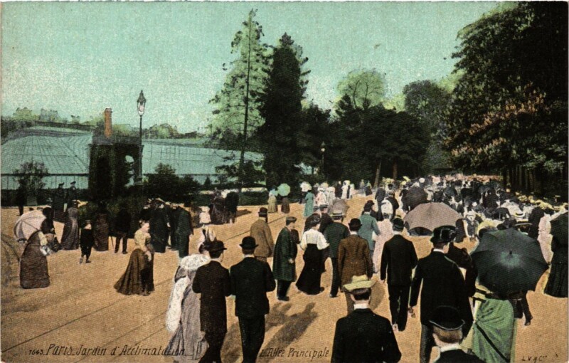 Carte postale ancienne Jardin d'Acclimatation - L'Allée Principale à Neuilly-sur-Seine