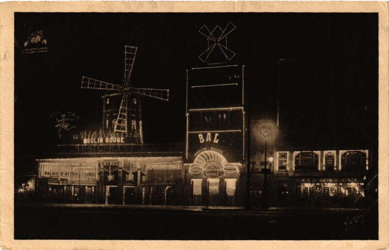 Carte postale ancienne Le Moulin Rouge à Paris 9e