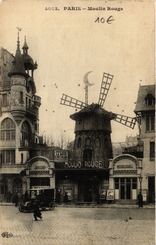 Carte postale ancienne Moulin Rouge à Paris 18e