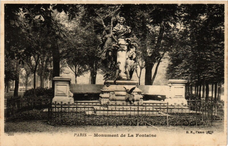 Carte postale ancienne Monument de La Fontaine à Paris 16e
