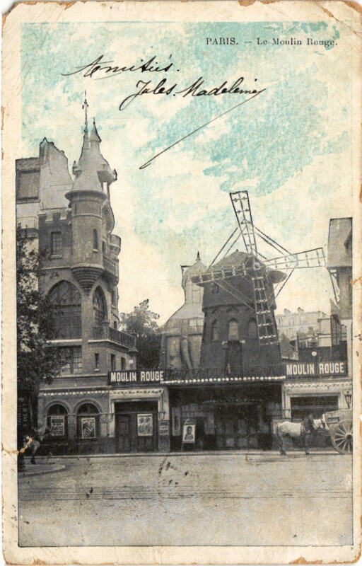 Carte postale ancienne Le Moulin Rouge à Paris 18e