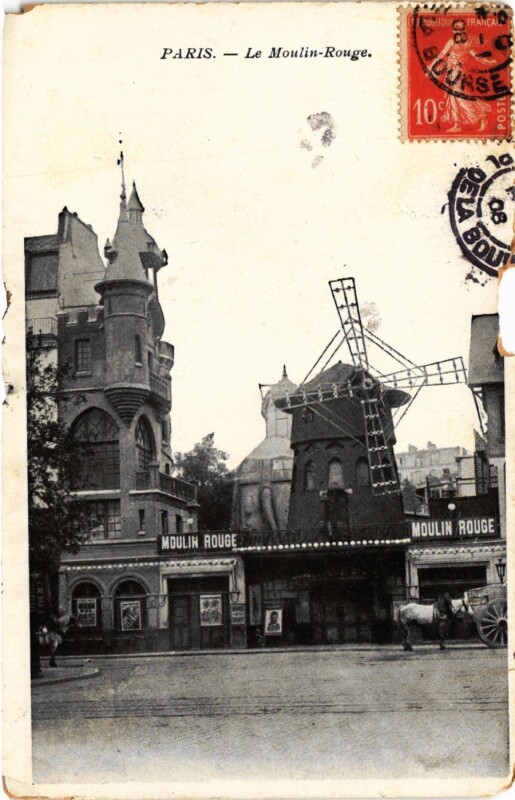 Carte postale ancienne Le Moulin Rouge à Paris 18e