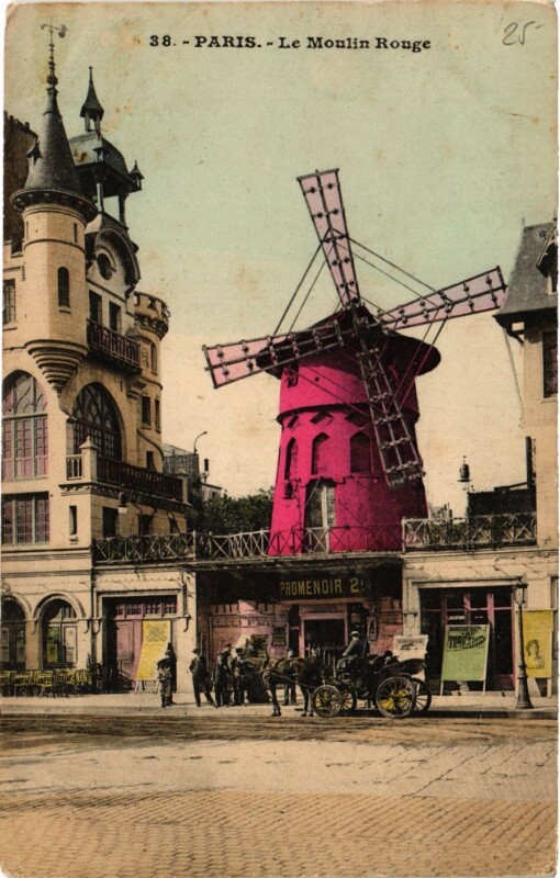Carte postale ancienne Le Moulin Rouge à Paris 18e