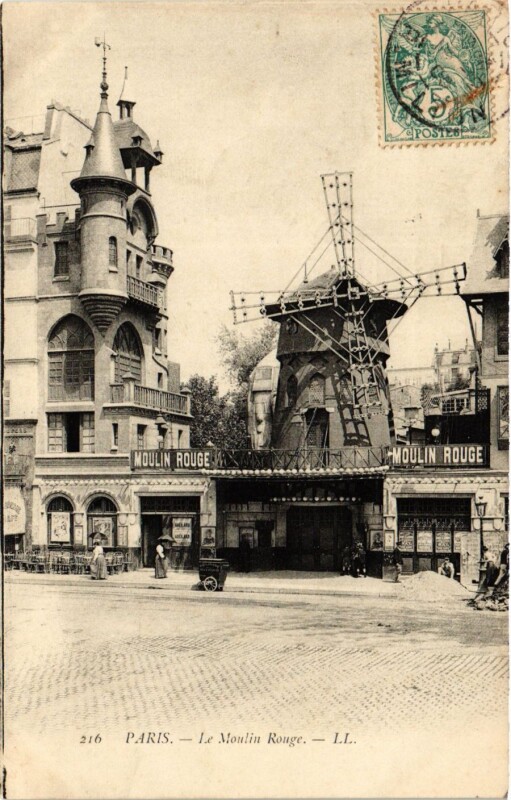 Carte postale ancienne Le Moulin Rouge à Paris 18e