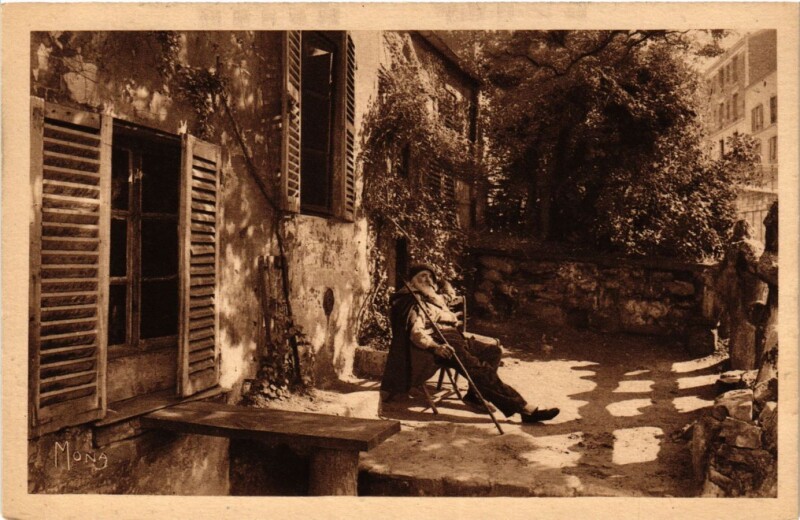 Carte postale ancienne Le Lapin Agile cabaret artistique de Montmartre - le Père Frédé à Paris 18e