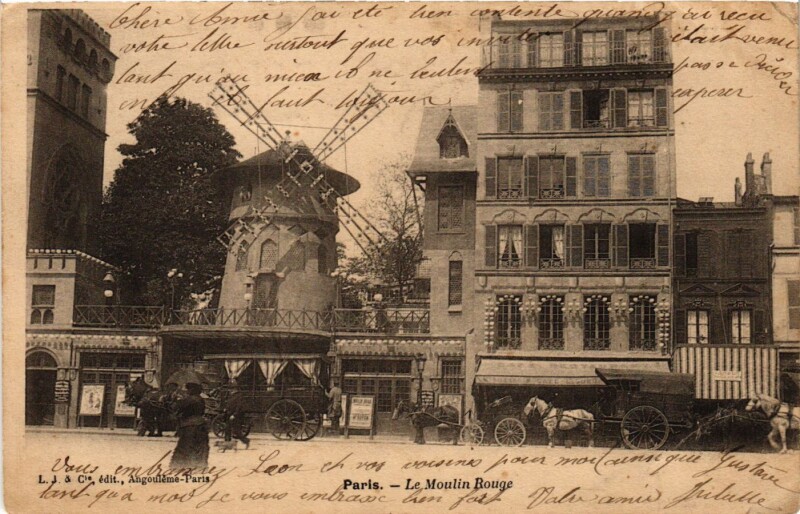 Carte postale ancienne Le Moulin-Rouge à Paris 18e