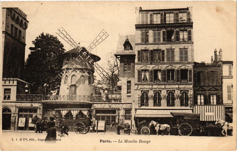 Carte postale ancienne Le Moulin-Rouge à Paris 18e