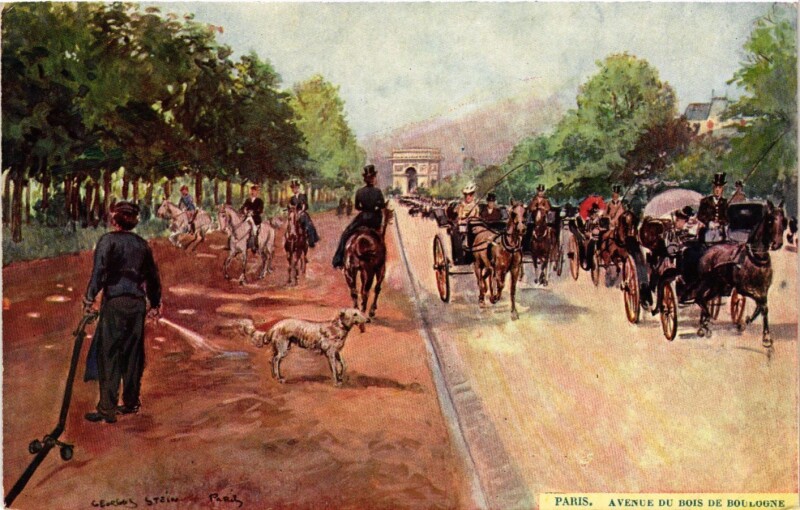 Carte postale ancienne Avenue du Bois de Boulogne à Paris 16e