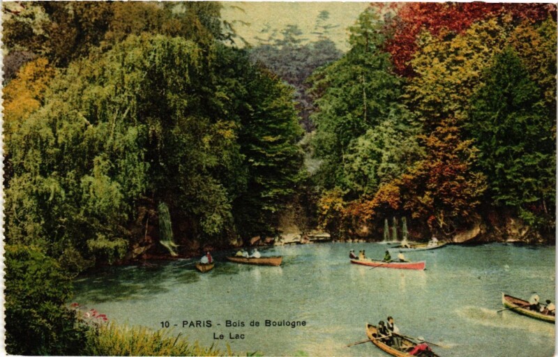 Carte postale ancienne Bois de Boulogne - Le Lac à Paris 16e