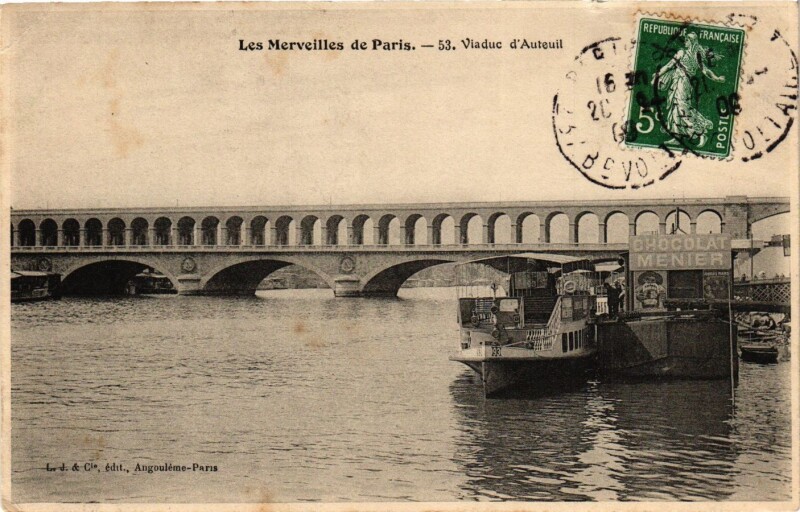 Carte postale ancienne Viaduc d'Auteuil à Paris 15e