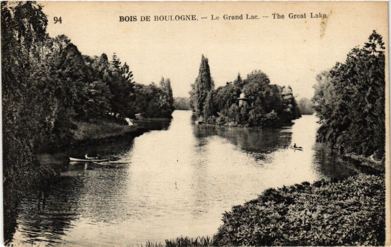Carte postale ancienne Bois de Boulogne - Le Grand Lac à Paris 16e