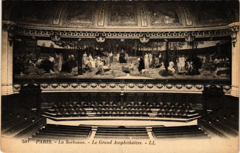 Carte postale ancienne Paris 5e-La Sorbonne-Le Grand Amphithéátre à Paris 5e