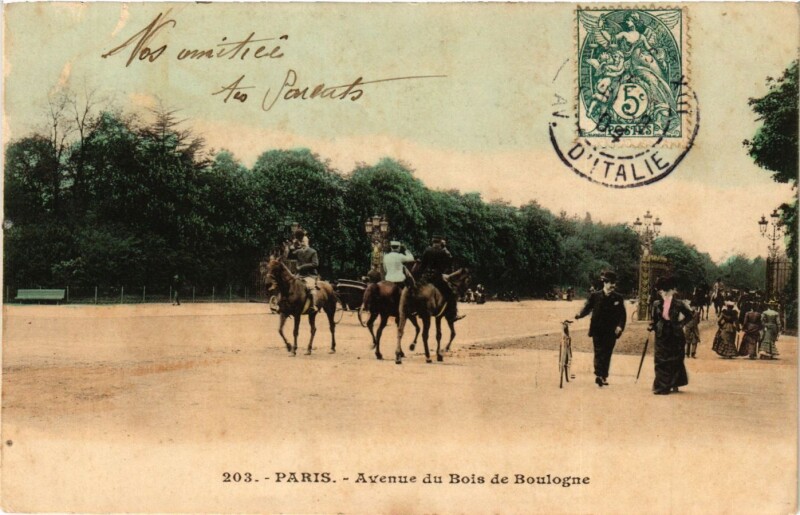 Carte postale ancienne Avenue du Bois de Boulogne à Paris 16e