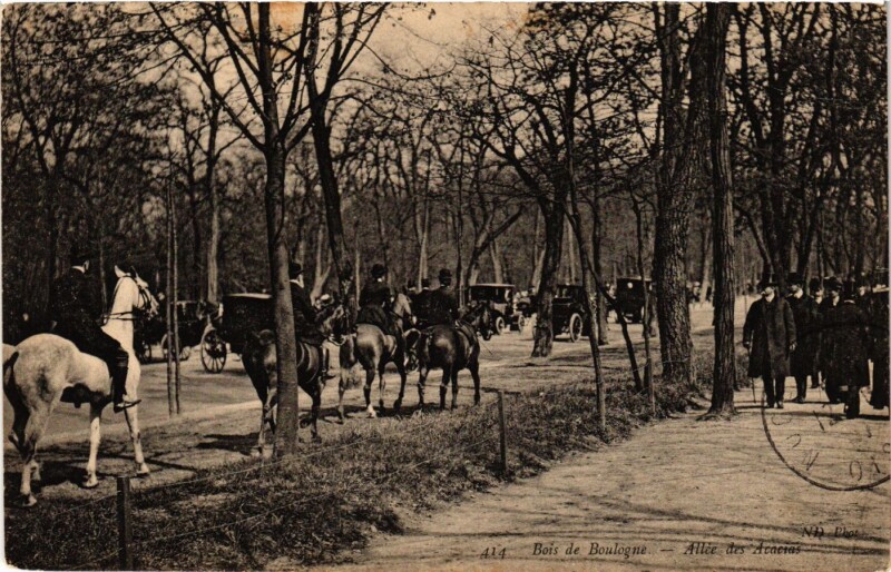 Carte postale ancienne Bois de Boulogne - Allée des Acacias à Paris 16e