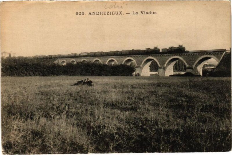 Carte postale ancienne Andrezieux - Le Viaduc