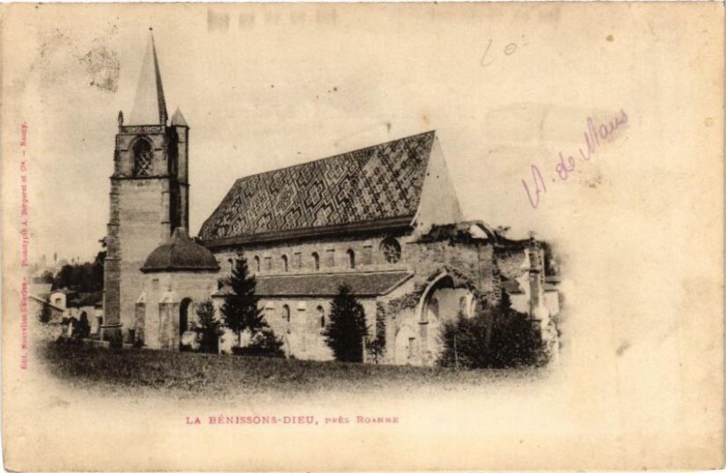 Carte postale ancienne La Benissons-Dieu pres Roanne à Roanne
