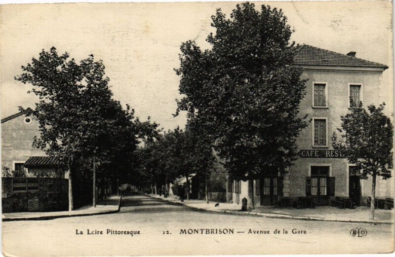 Carte postale ancienne La Loire Pittoresque - Montbrison - Avenue de la Gare à Montbrison