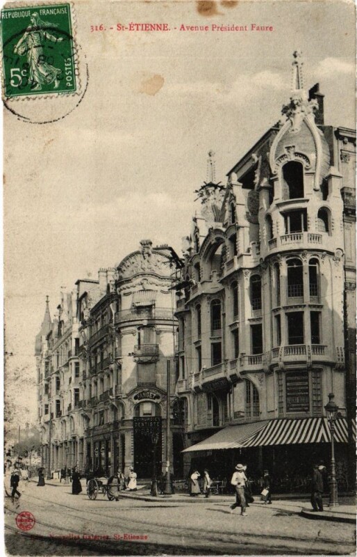Carte postale ancienne Saint-Etienne-Avenue Président Faure