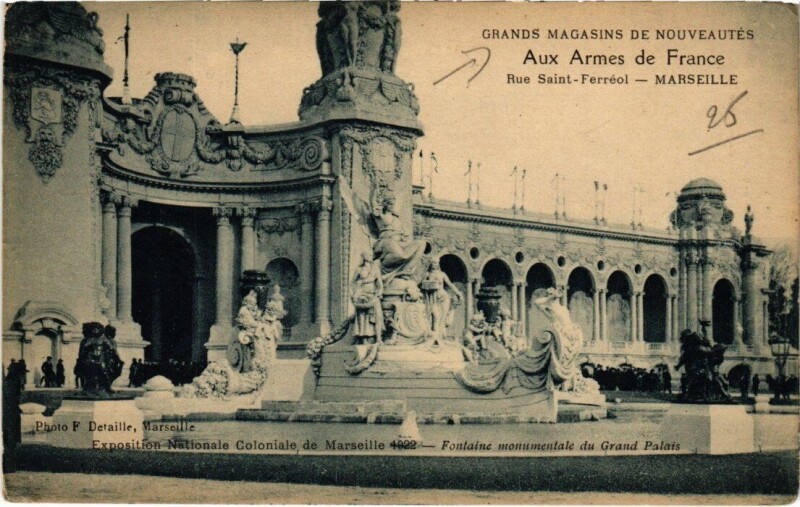 Carte postale ancienne Marseille - Aux Armes de France Rue Saint-Ferreol à Marseille