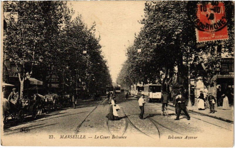 Carte postale ancienne Marseille - Le Cours Belsunce à Marseille