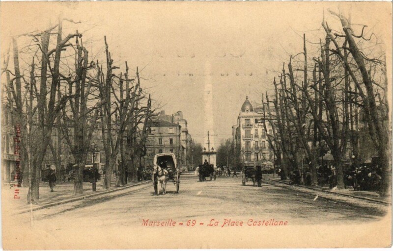 Carte postale ancienne Marseille - La Place Castellance à Marseille